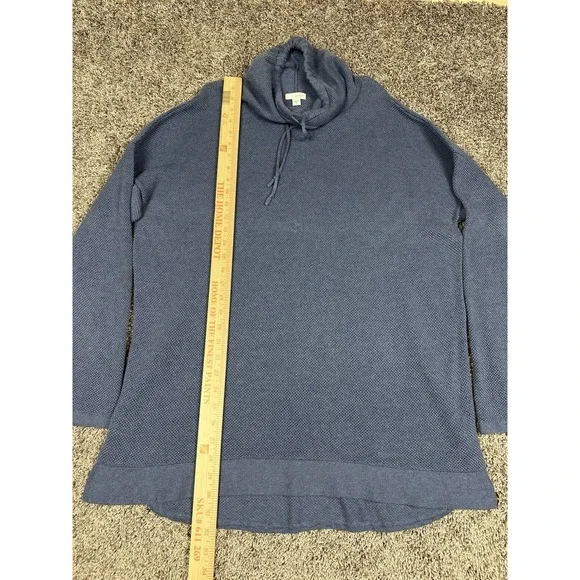 Pure Jill J Jill Sweater Womans XL Blue Knit Cowl‎ Neck Tunic Pullover Lagenlook - Picture 3 of 7